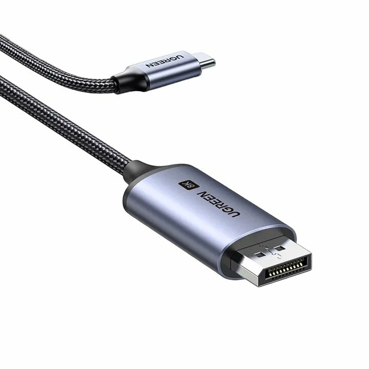 Кабель UGREEN (25157) USB-C to DisplayPort 8K Cable Длина: 1 м Цвет: черный/серый космос