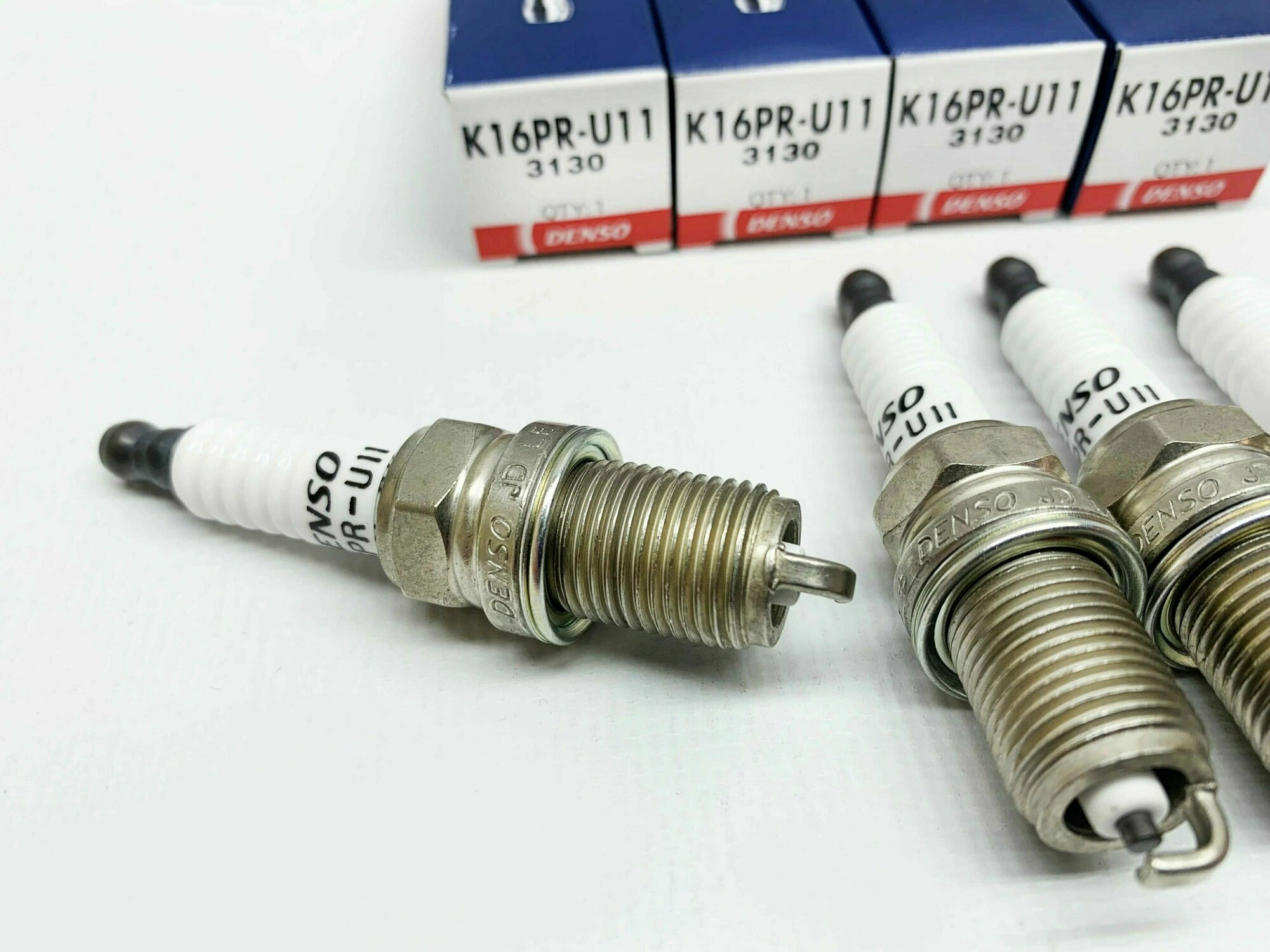 Комплект свечей зажигания DENSO K16PR-U11 4 Штуки — фото 13