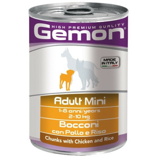 Влажный корм для собак Gemon курица, с рисом 1 уп. х 1 шт. х 415 г (для мелких и карликовых пород)