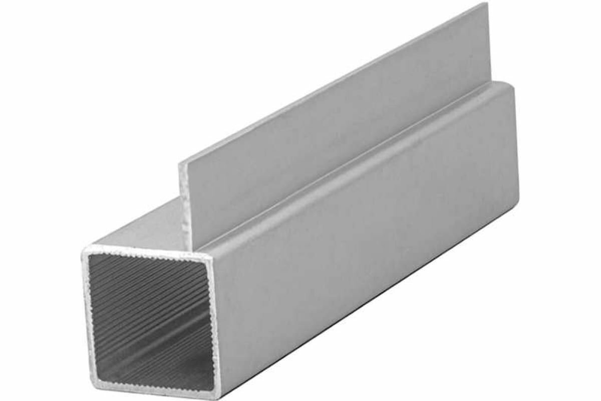 фото Алюминиевая профильная труба 25х25х1,5 мм с полкой (1,5 м)