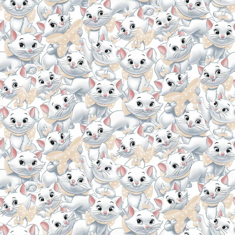 фото Обои детские бумажные Котик 0.53х10 с глиттером бежевый