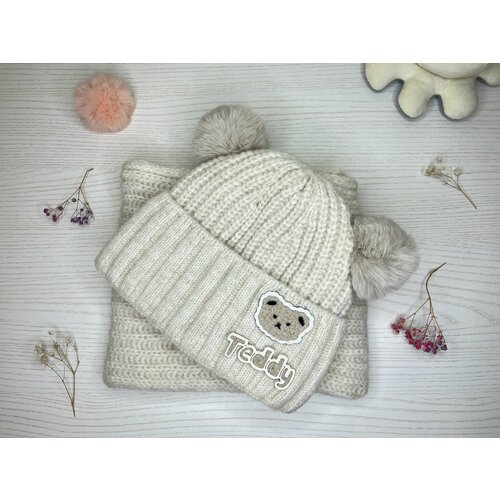 фото Шапка бини , размер 52-56, бежевый divina home