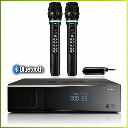 AST UNIVERSAL BT - профессиональный компактный комплект караоке, более 22000 песен, баллы, Bluetooth, НЧ / ВЧ / ЭХО черный