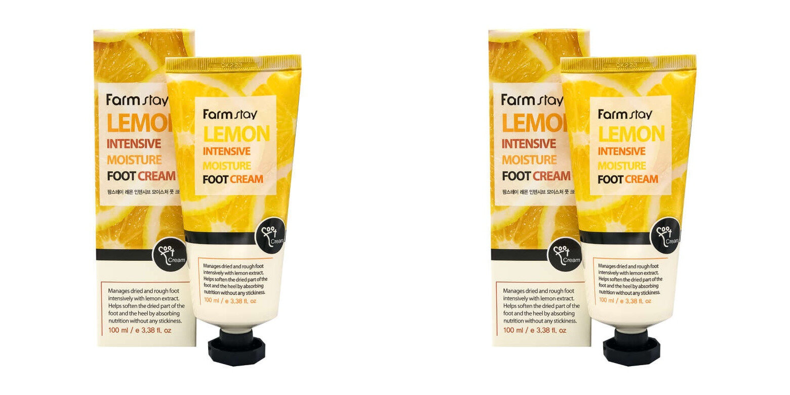 Крем для ног увлажняющий с экстрактом лимона Farmstay, Lemon Intensive Moisture Foot Cream, 100мл, 2 штуки