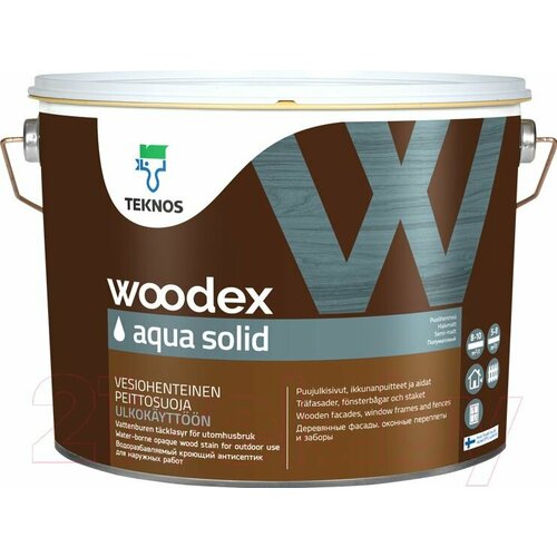 Teknos Woodex Aqua Solid Текнос Вудекс Аква Солид Кроющий антисептик РМ1 27л 9200₽