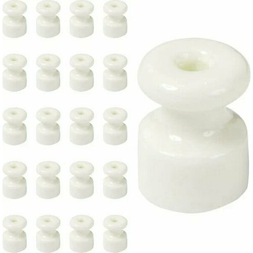 Изолятор РосДюбель ролик для открытой проводки белый (комплект из 100 шт)