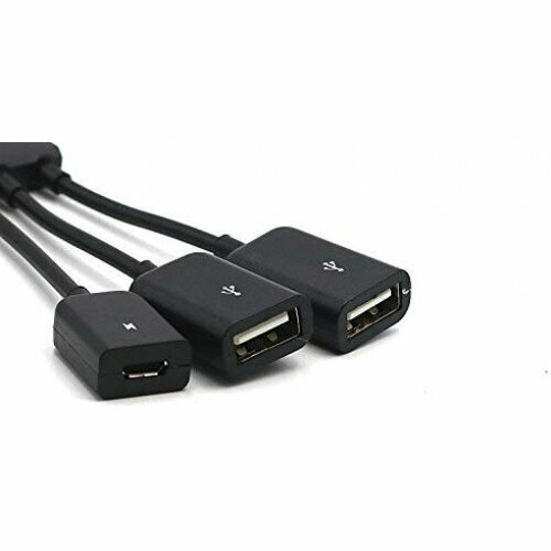 Адаптер USB хаб разветвитель OTG USB-C 3 в 1 (2 USB-A Micro-USB) KS-is