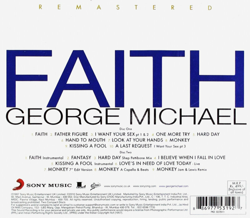 Компакт-диски, Epic, GEORGE MICHAEL - Faith (2CD) Медиа - фото №3