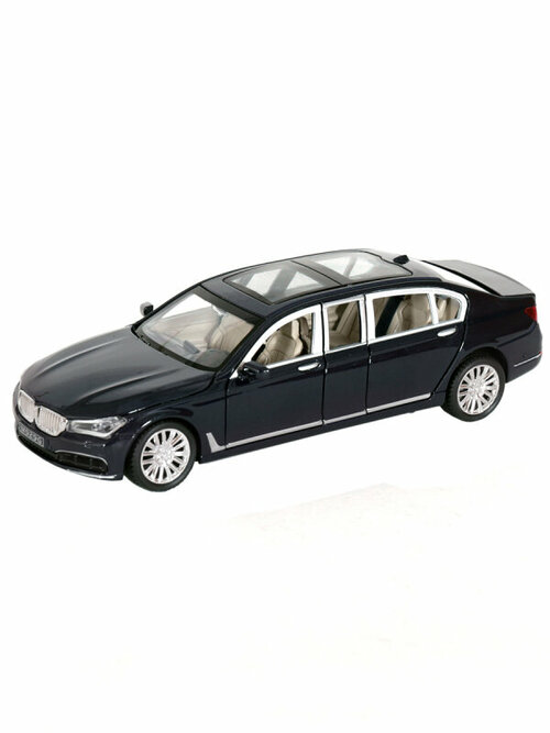 Машина инерционная MX 33441 BMW 760Li Limousine свет и звук синий 1:24