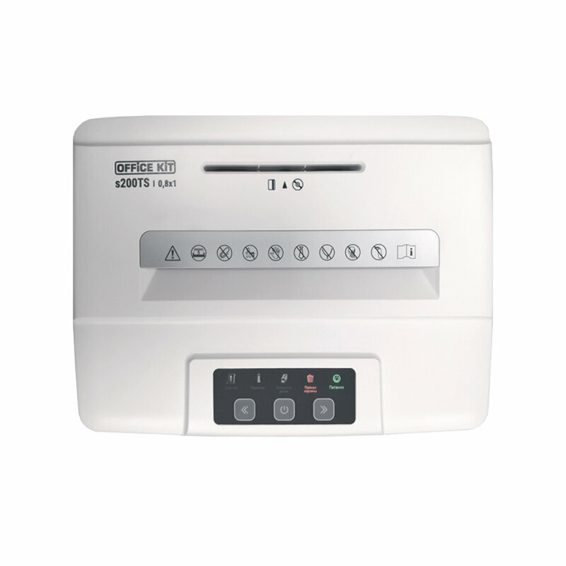 Шредер Office Kit S200TSCD 0,8x2 белый (секр. P-7) фрагменты 6лист. 25лтр. скобы пл. карты CD — фото 11