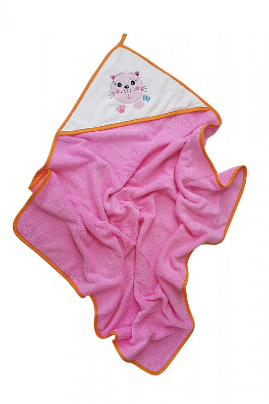 Полотенце для купания Kitten 90х90 см Розовый - фотография № 12