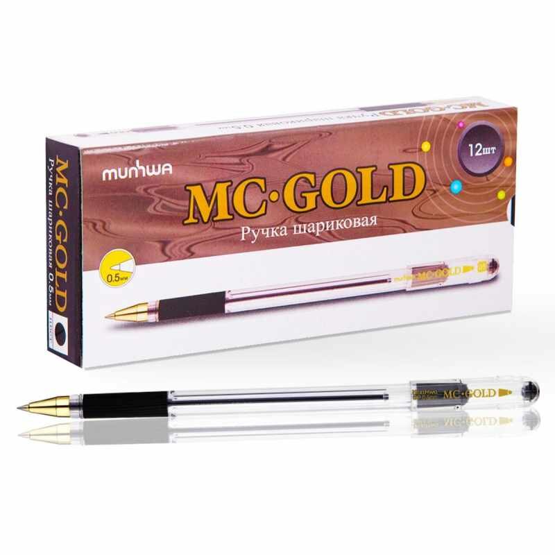 Ручка шариковая 0,5 "MC Gold" черная (BMC-01) MunHwa - фото №10