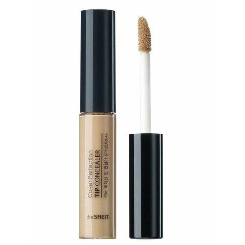 The Saem Консилер для макияжа Cover Perfection Tip Concealer 01. Clear Beige 6,5гр консилер 01 6 5 гр cover perfection tip concealer 01 clear beige the saem