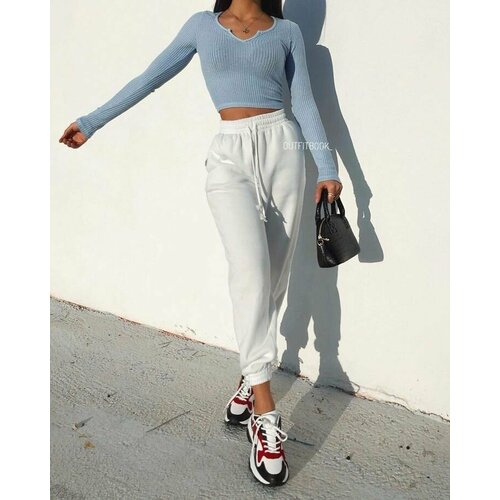 фото Брюки джоггеры , размер m, белый svetalik