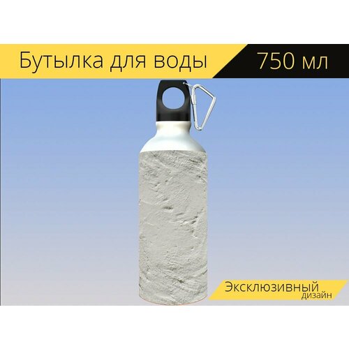 фото Бутылка фляга для воды "текстура, грубая штукатурка, штукатурка" 750 мл. с карабином и принтом lotsprints