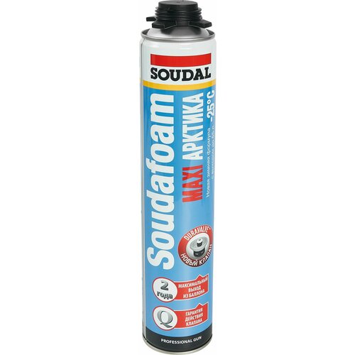 Пена монтажная профессиональная Soudal Maxi arctic 65 всесезонная 870 мл пена монтажная пистолетная maxi arctic профессиональная 870 мл