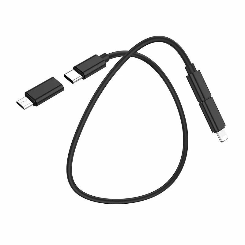 Переходник Адаптер Комплект с зеркалом, Набор переходников USB Type-C, Micro-USB, Apple Lightning 8pin, Кейс с функцией держателя телефона, hoco U114