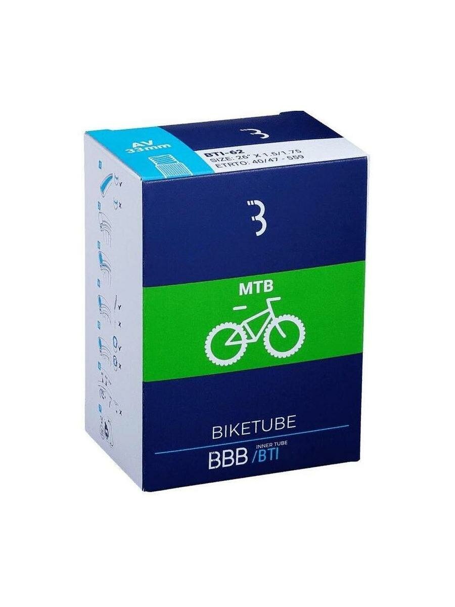 Велокамера BBB BikeTube 27,5x2,00/2,40 FV 48mm Black