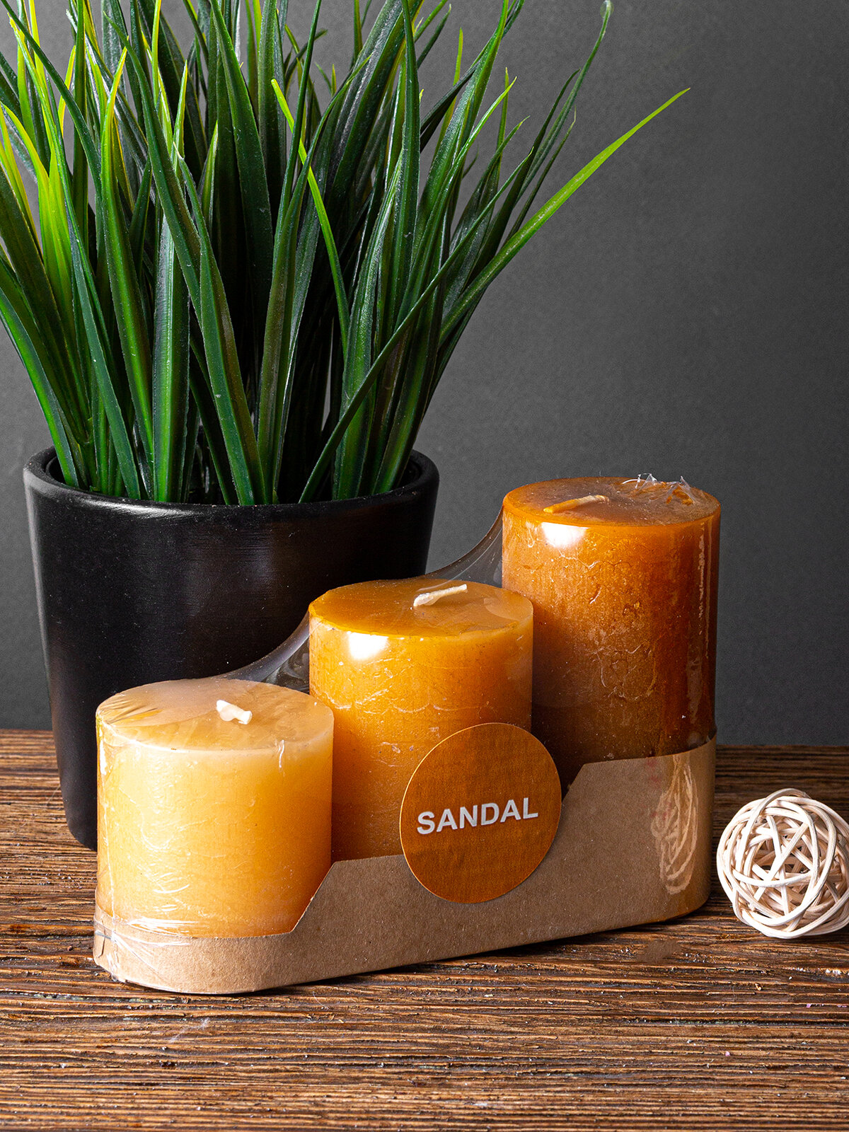 фото Набор из 3-х столбиков 48*50/70/90 аромат Сандал