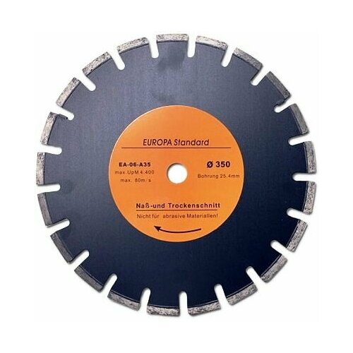 Диск отрезной алмазный 350х10х254мм по асфальту сегмент B-серия EUROPA 3641₽