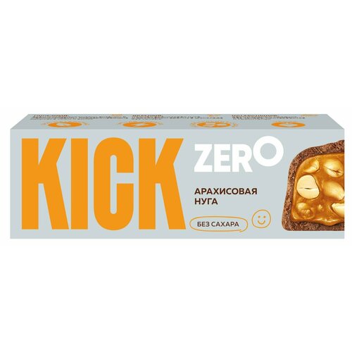 KICK ZERO Батончик Арахис в Шоколаде Без Сахара (Арахисовая Нуга) 45гр