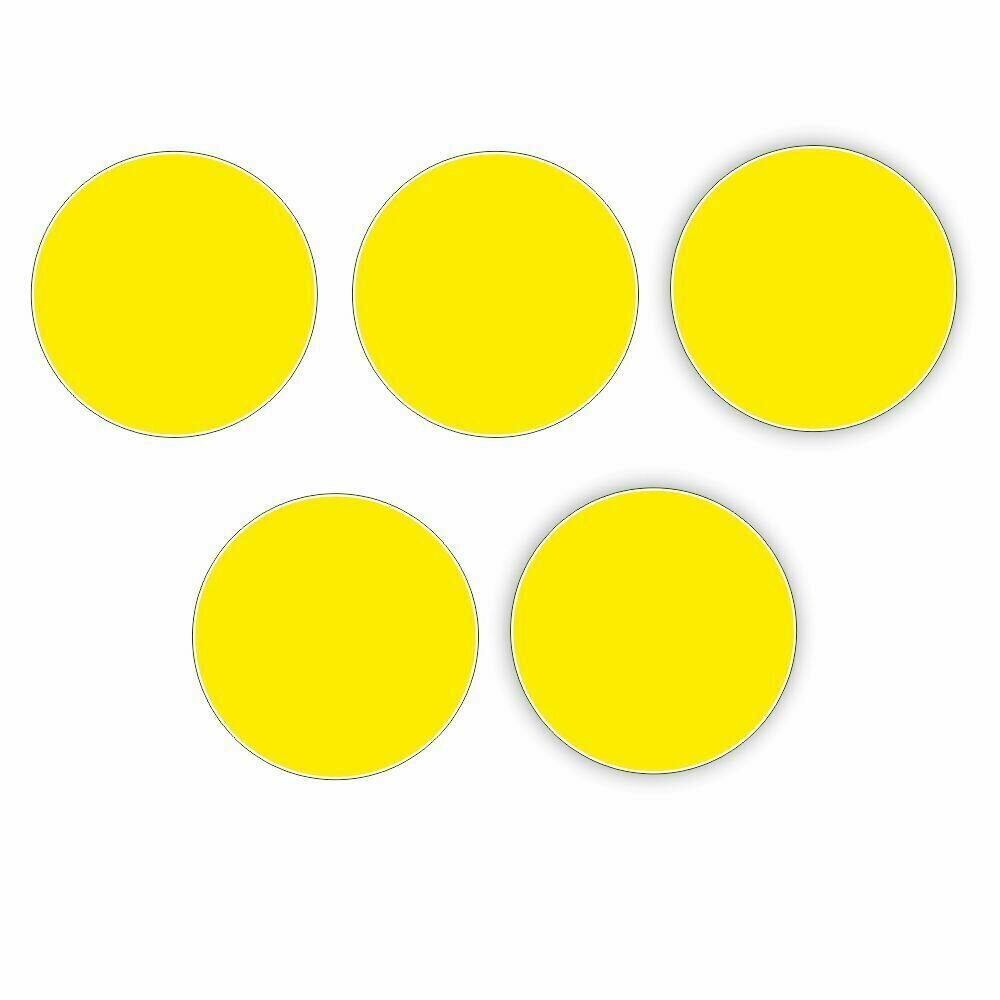 5 штук, Знак "Желтый круг (для слабовидящих), ГОСТ Р 12.4.026 ",150*150 самокл, Арт рэйсинг