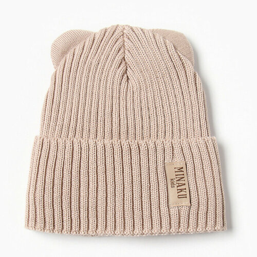 фото Шапка minaku, размер 35-40, бежевый
