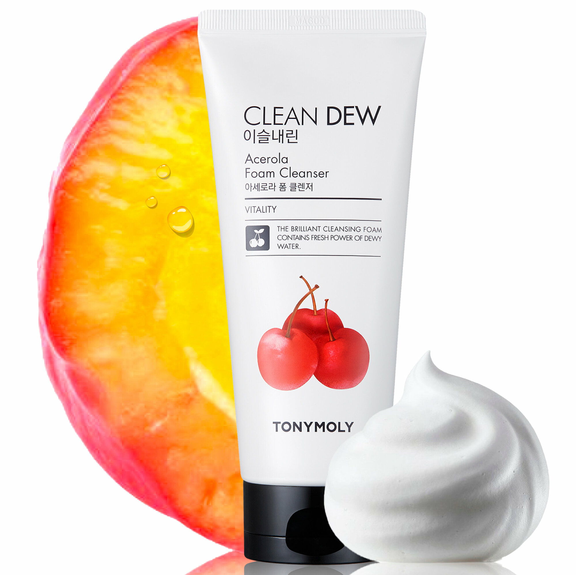 Tony Moly Пенка для умывания с экстрактом ацеролы Clean Dew Acerola Foam Cleanser, 180 мл