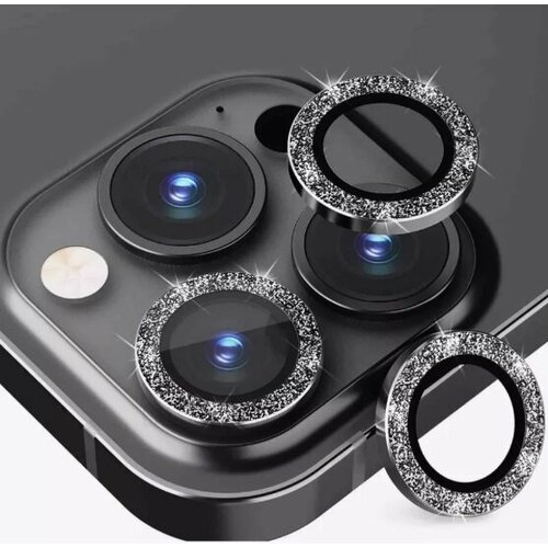 Линзы (стекла) для защиты камеры iPhone 15 Pro / 15 Pro Max Блестящие Чёрные