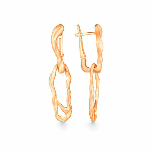 Серьги с подвесками Bassco, серебро, 925 проба, золочение, длина 4 см, золотой