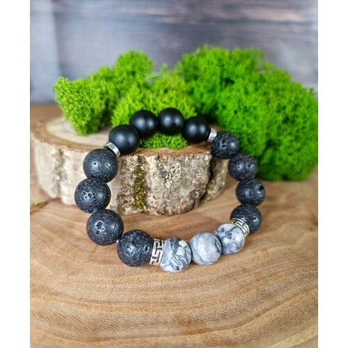 Браслет, черный, серый