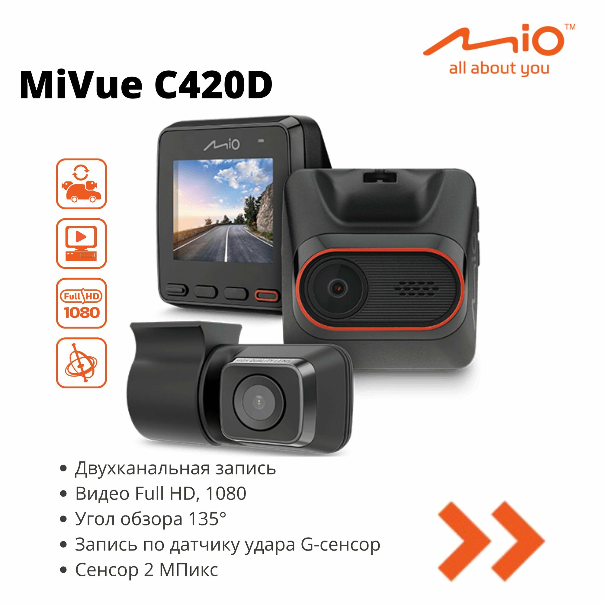 Видеорегистратор Mio MiVue C420D