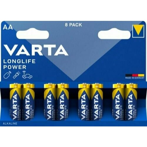 Батарейка Varta LONGLIFE POWER (HIGH ENERGY) LR6 AA BL8 Alkaline 1.5V (4906) (8/160) батарейка varta longlife power high energy lr14 c bl2 alkaline 1 5v 4914 2 20 200 varta longlife power lr14 c 04914121412