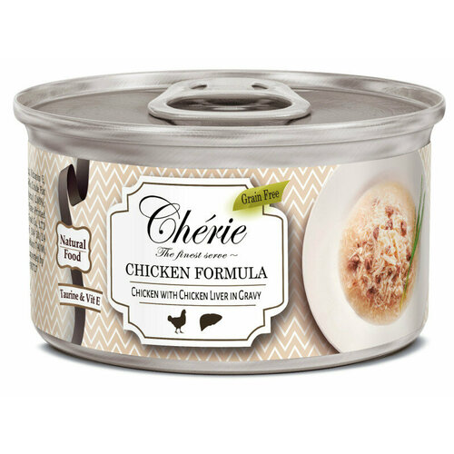 Корм влажный Pettric Shredded Chicken, для взрослых кошек, рубленная курица и куриная печень в подливе, 960г ( 80г х 12шт. )