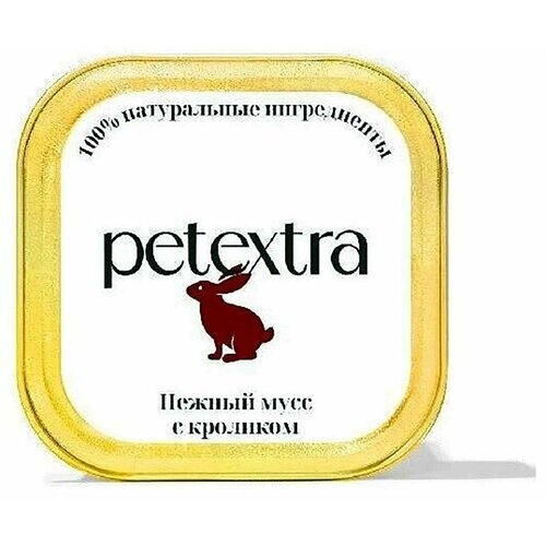 Влажный корм Petextra для кошек кролик нежный мусс 100г