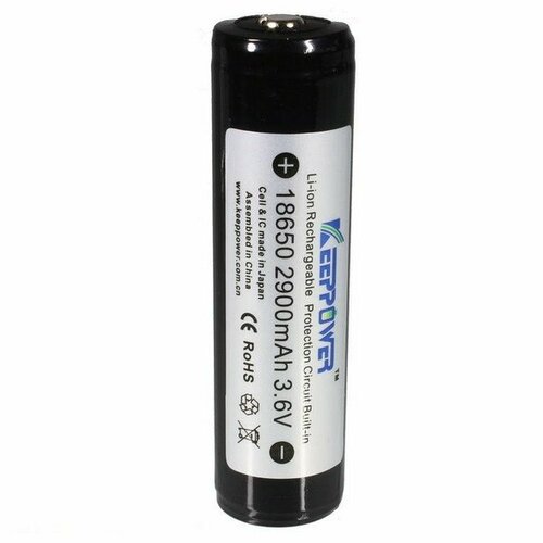 Аккумулятор защищенный 18650 Panasonic NCR18650 2900мАч KeepPower 36В Li-Ion 1110₽