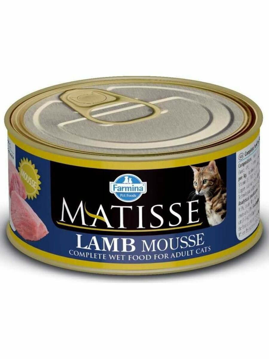 Фармина Консервы Matisse Mousse Lamb, мусс с ягнёнком. д/взр. кошек, 85 г 4шт 4шт