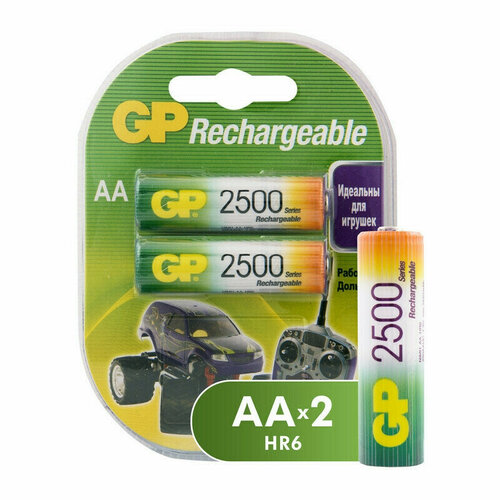 Аккумуляторная батарейка Аккумулятор GP 2500mAh АА/НR6 NiMh бл/2шт