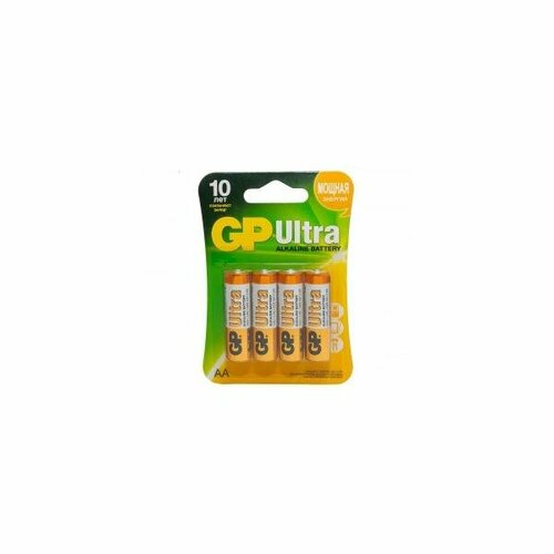 батарея gp aa 15a cp2 ultra 1500mah bl2 Батарейка Э/п GP Ultra 15A LR6/316 BL4, 4 шт.