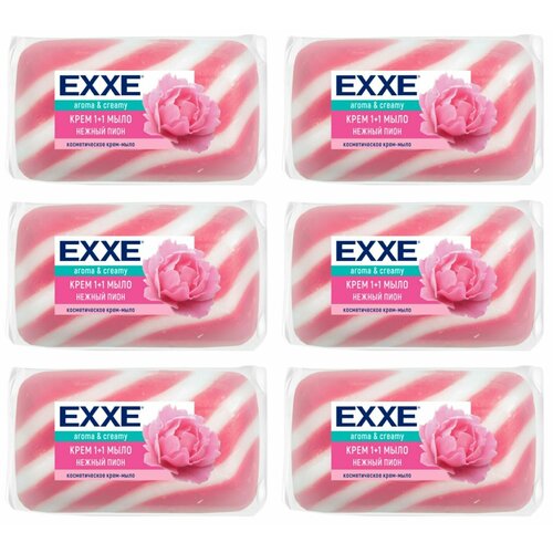 EXXE Крем-мыло туалетное 1+1 Нежный пион, 80 г, 6 шт