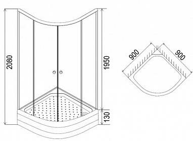 фото Душевой уголок Loranto Душевое ограждение Loranto CS-8015S 90х90х195, поддон 13 см