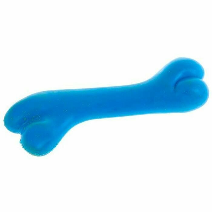 Игрушка для собак, голубая резиновая Косточка 12 см, 1 шт.