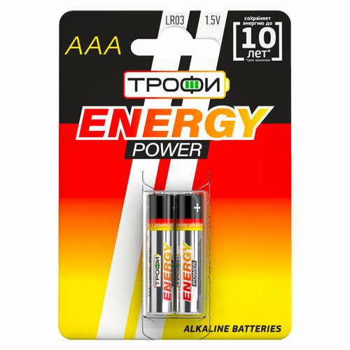 Батарейки Трофи LR03-2BL ENERGY POWER Alkaline арт. C0034929 (2 шт.) батарейки трофи lr6 2bl energy alkaline 2 шт