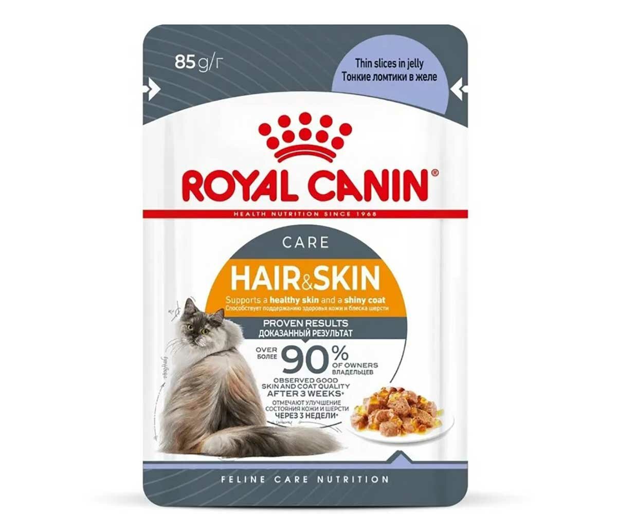 Влажный корм royal canin желе hair & skin 85г - фотография № 14