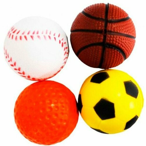 Игрушка для кошек, Туба Мяч спортивный, 4 см, 25 шт. УЮТ, 1 набор уют мяч двухцветный 4 см 1 шт