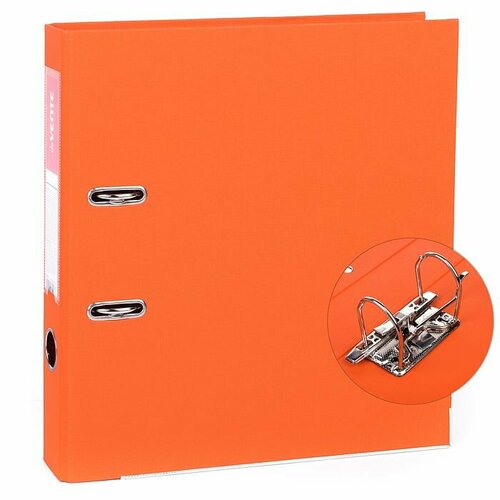 Папка с арочным механизмом deVENTE Оранжевая, A4, 50 мм, PP, разобранная, металлическая окантовка, карман (3093207)