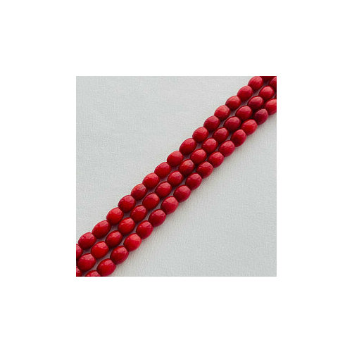 Бусины для украшений из красного Коралла (40 см, Коралл, Индонезия, Гладкий, Нить, Красный)