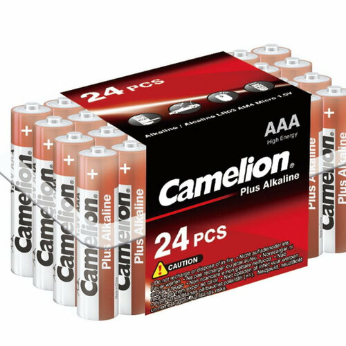 Батарейки Camelion AAA/LR 03 Plus Alkaline PB-24 1.5В(24 шт в уп.) батарейка camelion aaa lr 03 plus alkaline bl 4 1 5в 4 шт в уп 1 шт