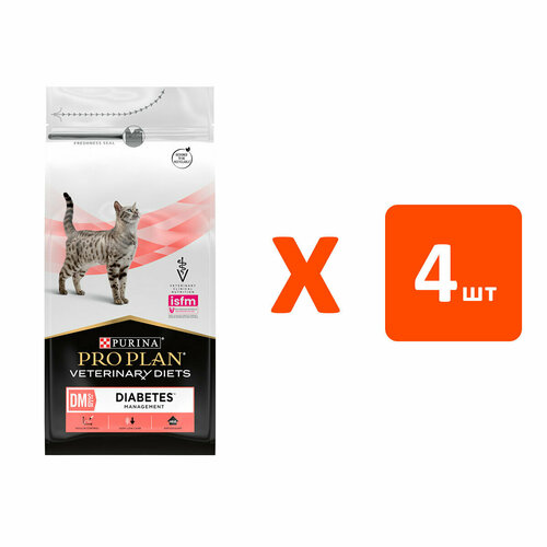 PRO PLAN VETERINARY DIETS DM ST/OX DIABETES для взрослых кошек при сахарном диабете (1,5 кг х 4 шт)