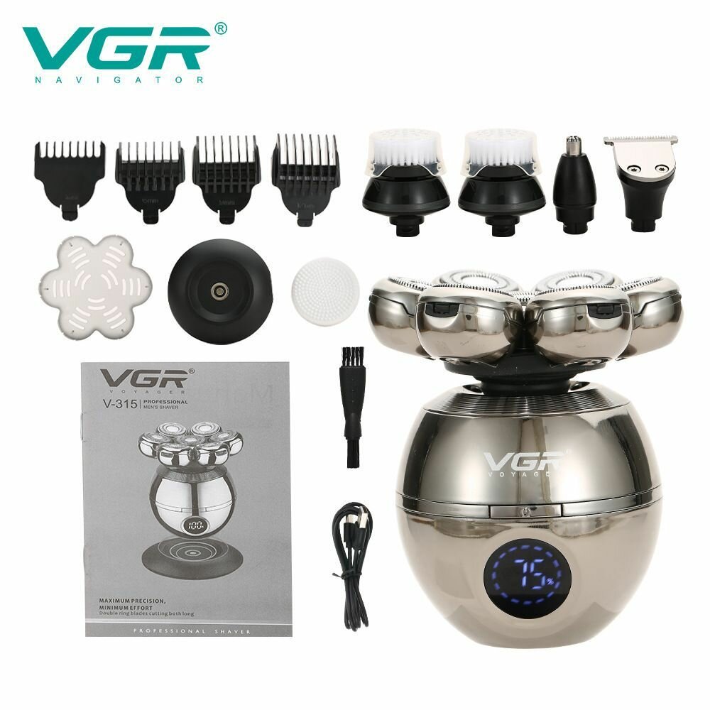 Электробритва для бритья головы и бороды VGR V-315 6 в 1 - фотография № 11